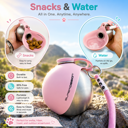Portable Pet Water Bottle with Foldable Bowl