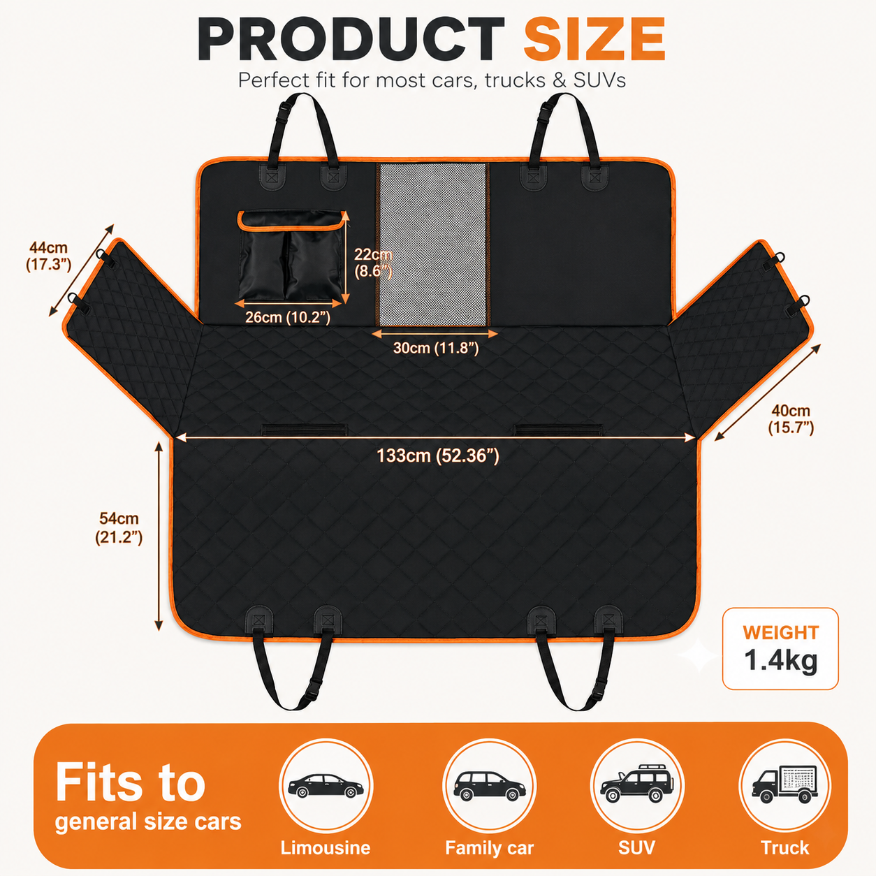 Hard-Bottom™ Car Seat Cover for Dogs