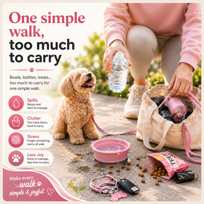 Portable Pet Water Bottle with Foldable Bowl